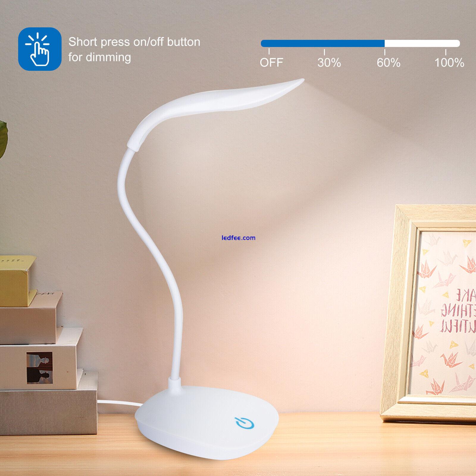 Dimmable LED Desk Light Touch Sensor Table Bedside Reading Lamp USB Rechargeable 1 