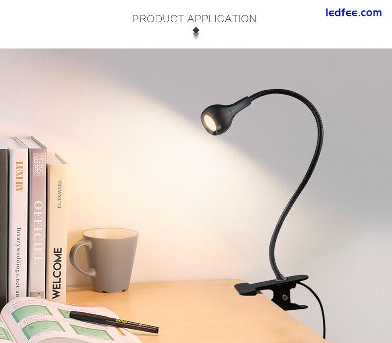  LED Flexible USB Reading Light Clip-On Beside Bed Table Desk Lamp  4 