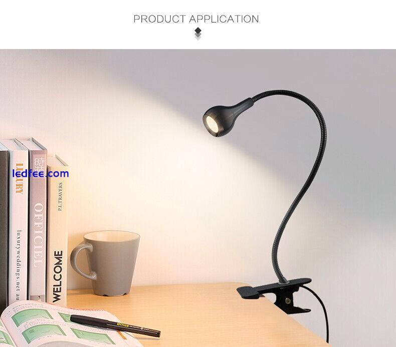  LED Flexible USB Reading Light Clip-On Beside Bed Table Desk Lamp  4 