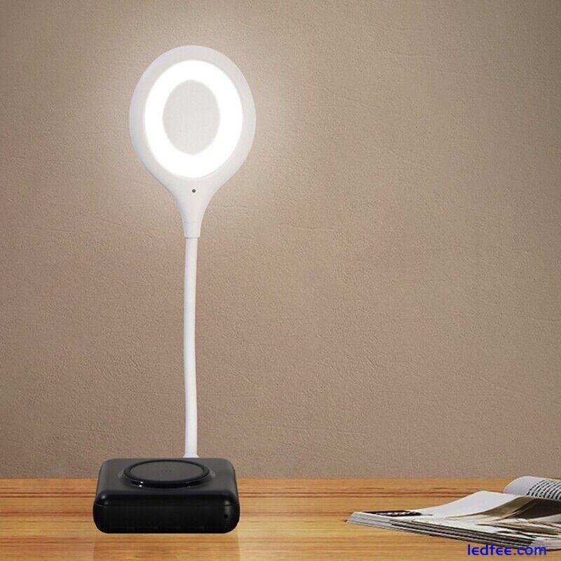 LED Desk Lamp Voice Control Night Light USB Bendable Reading Learning 0 