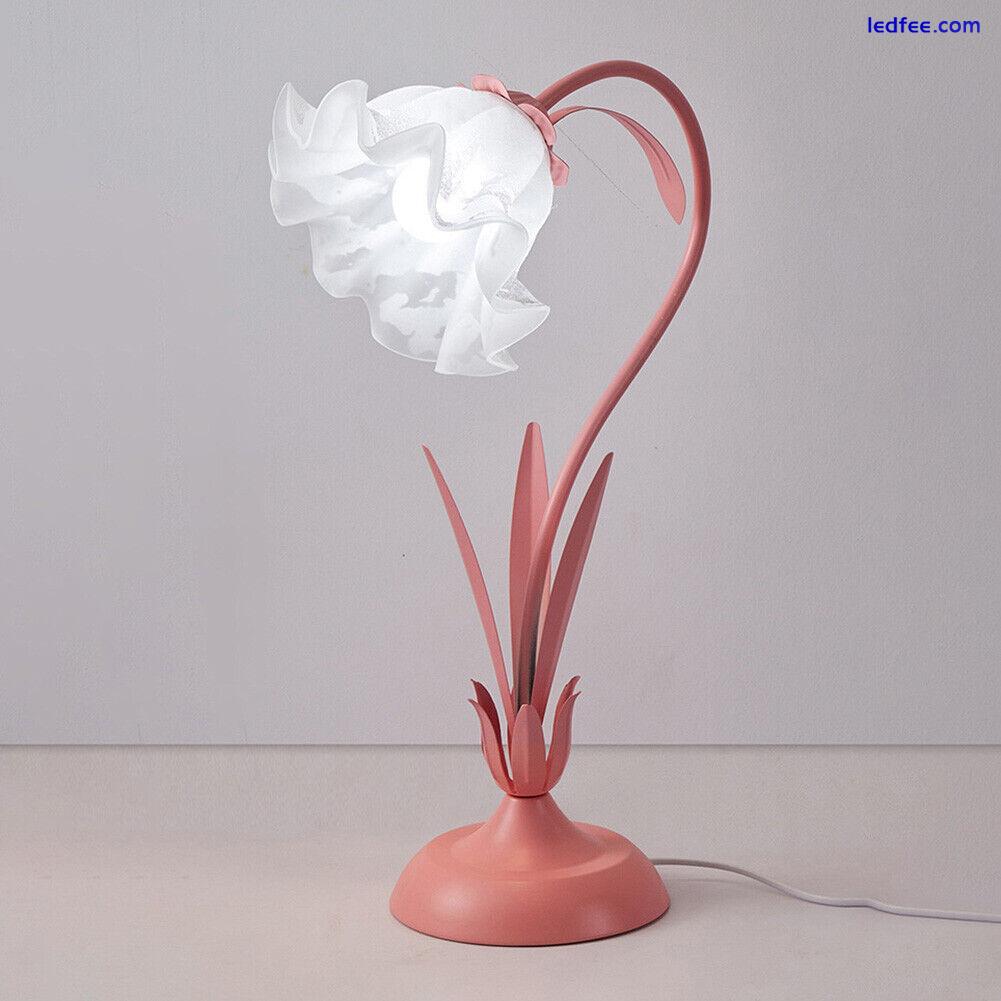 Flower LED Desk Lamp French Romantic LED Night Light White Glass Decorative Lamp 0 