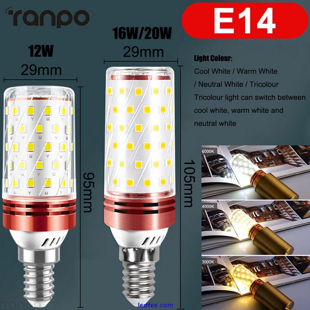 LED Corn Light Bulbs E14 E27 Screw Base Lamp 12W 16W 18W 220V Tricolour Dimming 1 