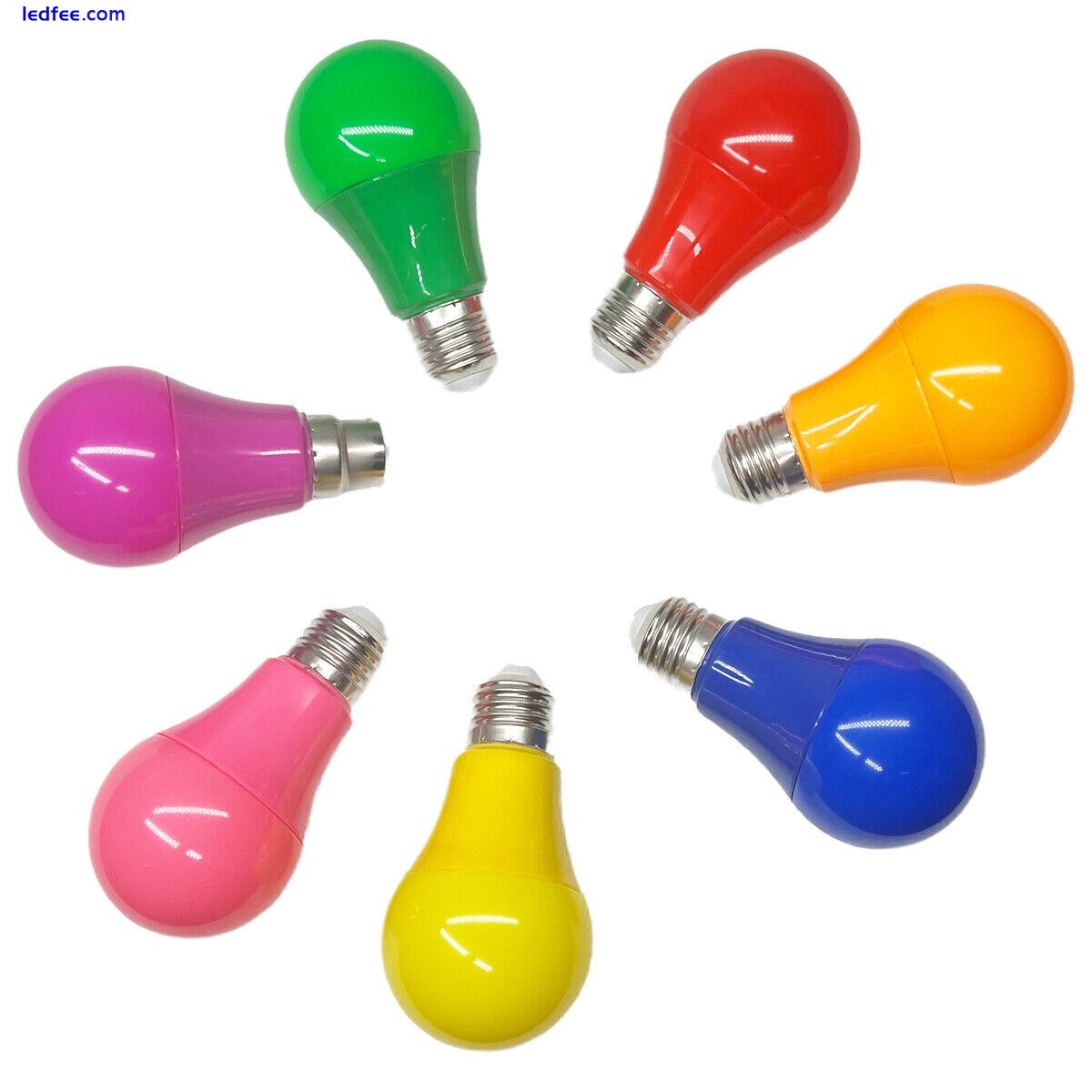 B22 E27 5W A60 Colorful LED Globe Light Bulbs 220V 240V White Party Decor Lamps 1 