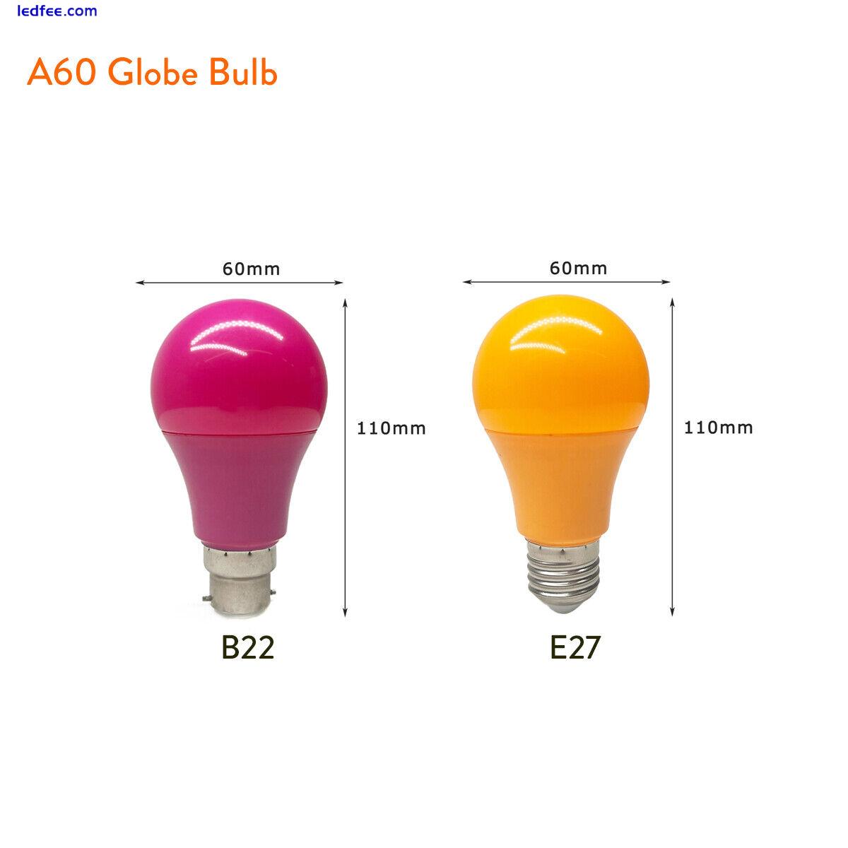 B22 E27 5W A60 Colorful LED Globe Light Bulbs 220V 240V White Party Decor Lamps 0 