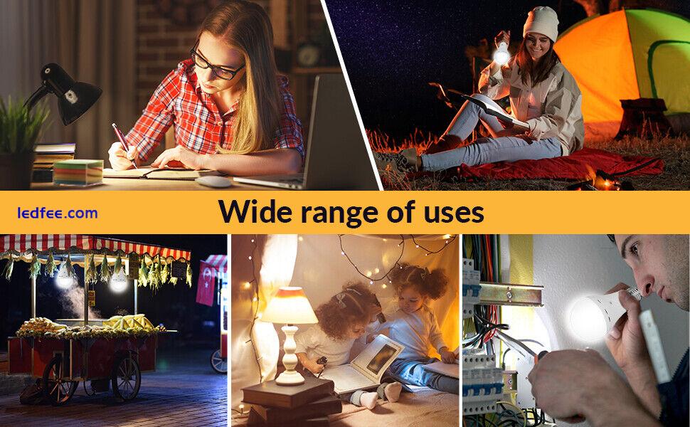 Emergency LED Light Bulb Dimmable Rechargeable Remote Control Lamp USB Touch AC 4 