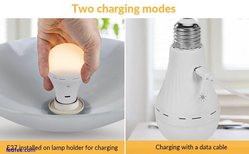 Emergency LED Light Bulb Dimmable Rechargeable Remote Control Lamp USB Touch AC 5 