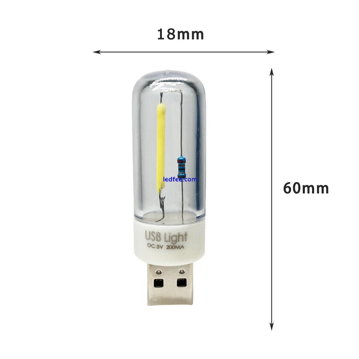 5V USB Mini LED COB Light Bulb Filament Portable Night Reading Lighting Lamp BC 0 