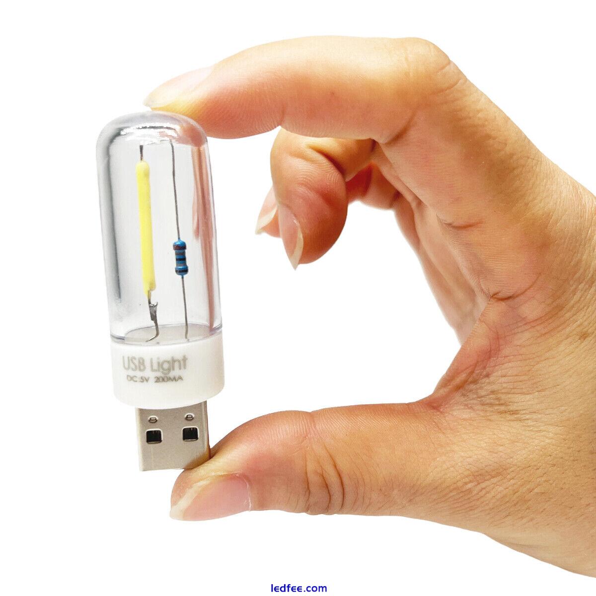 5V USB Mini LED COB Light Bulb Filament Portable Night Reading Lighting Lamp BC 4 