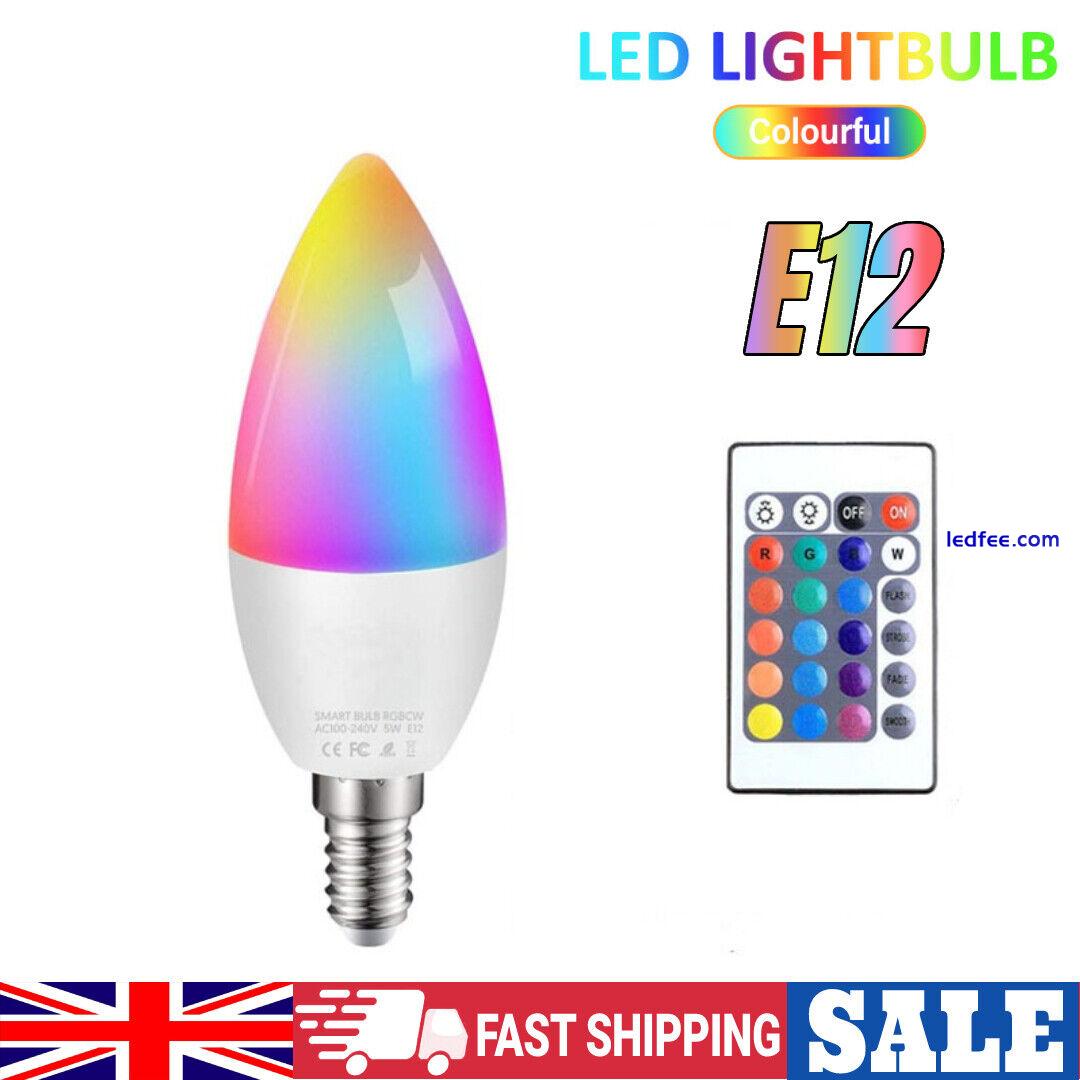 Smart LED Light Bulb E14 E27 B22 Candle RGB Dimmable With Remote Control UK 0 