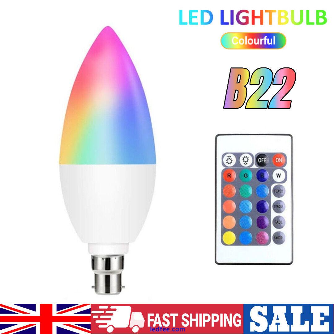 Smart LED Light Bulb E14 E27 B22 Candle RGB Dimmable With Remote Control UK 4 