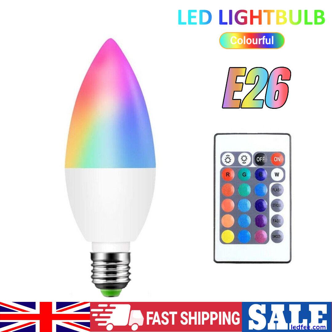 Smart LED Light Bulb E14 E27 B22 Candle RGB Dimmable With Remote Control UK 2 