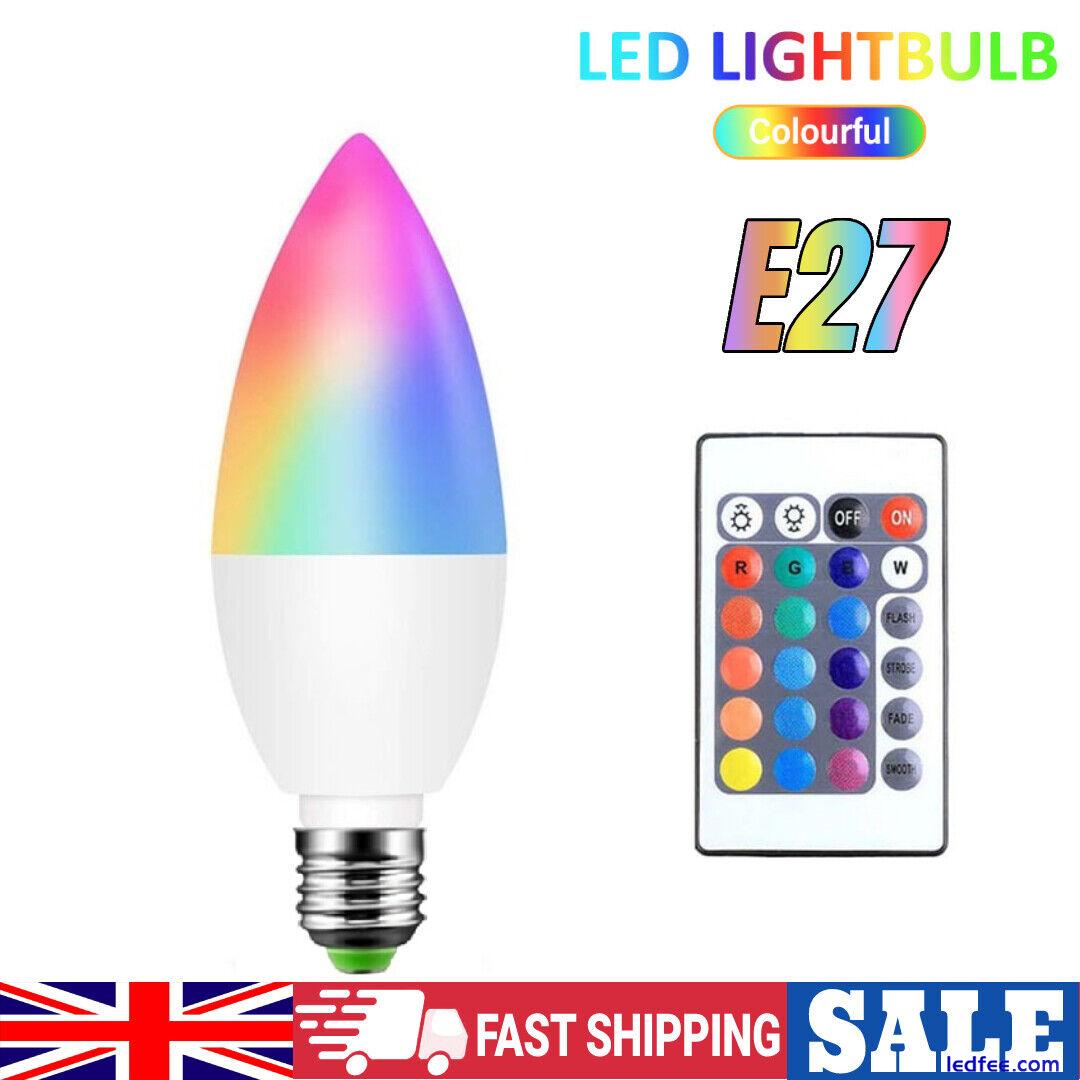 Smart LED Light Bulb E14 E27 B22 Candle RGB Dimmable With Remote Control UK 3 