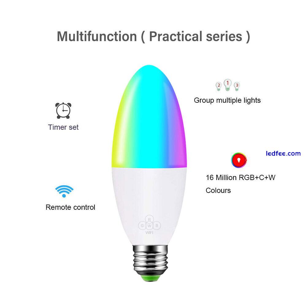 Smart LED Light Bulb E14 E27 B22 Candle RGB Dimmable With Remote Control UK 5 