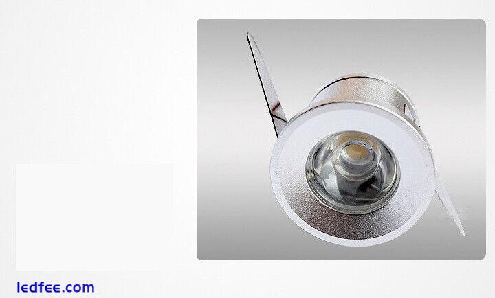 5pcs Round 1W Indoor Recessed LED Cabinet Light Mini Ceiling Spotlight + Driver 0 