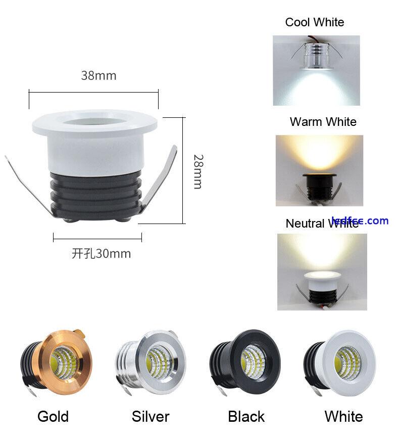 10× Mini 3W COB Recessed LED Cabinet Spot Light Lamp Ceiling Downlight 110V 220V 0 