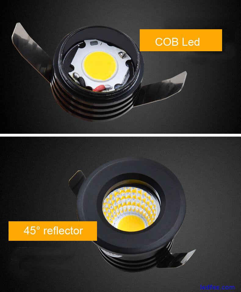 10× Mini 3W COB Recessed LED Cabinet Spot Light Lamp Ceiling Downlight 110V 220V 3 