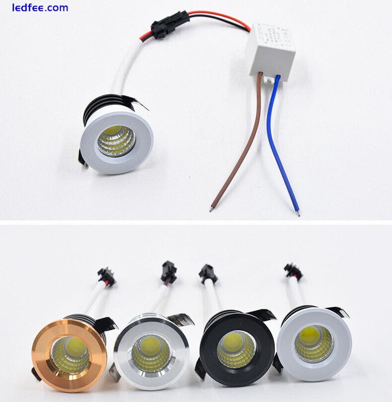 10× Mini 3W COB Recessed LED Cabinet Spot Light Lamp Ceiling Downlight 110V 220V 5 