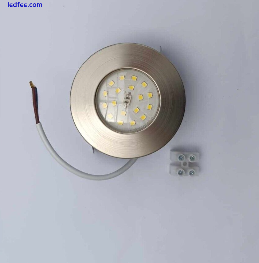 Recessed  LED Ceiling Lights Ultra Thin IP44 Spotlight Brushed Chrome 5W 0 