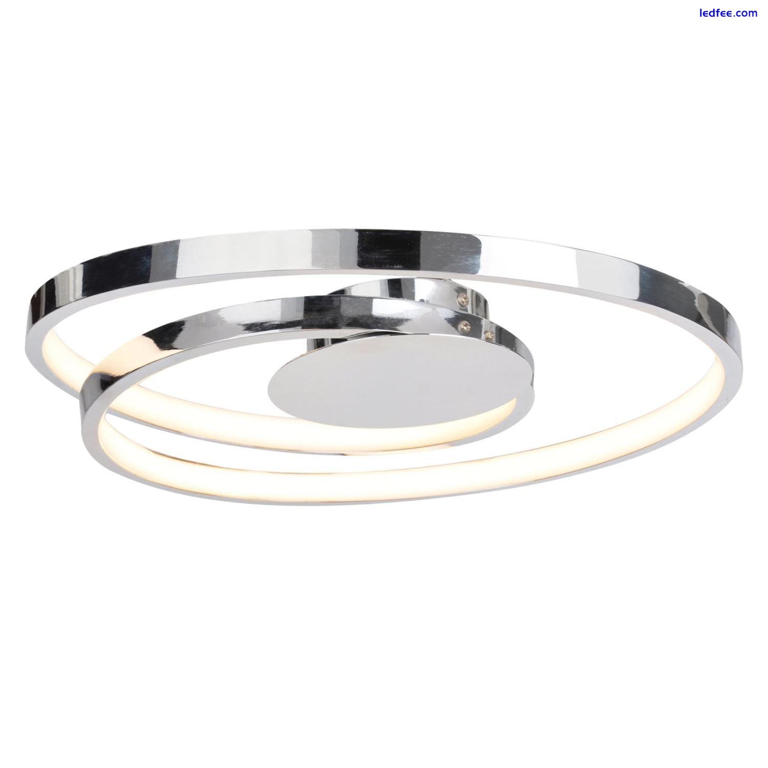 Modern LED Swirl Light Loop Flush Fitting LED Ceiling Lights Lighting 0 