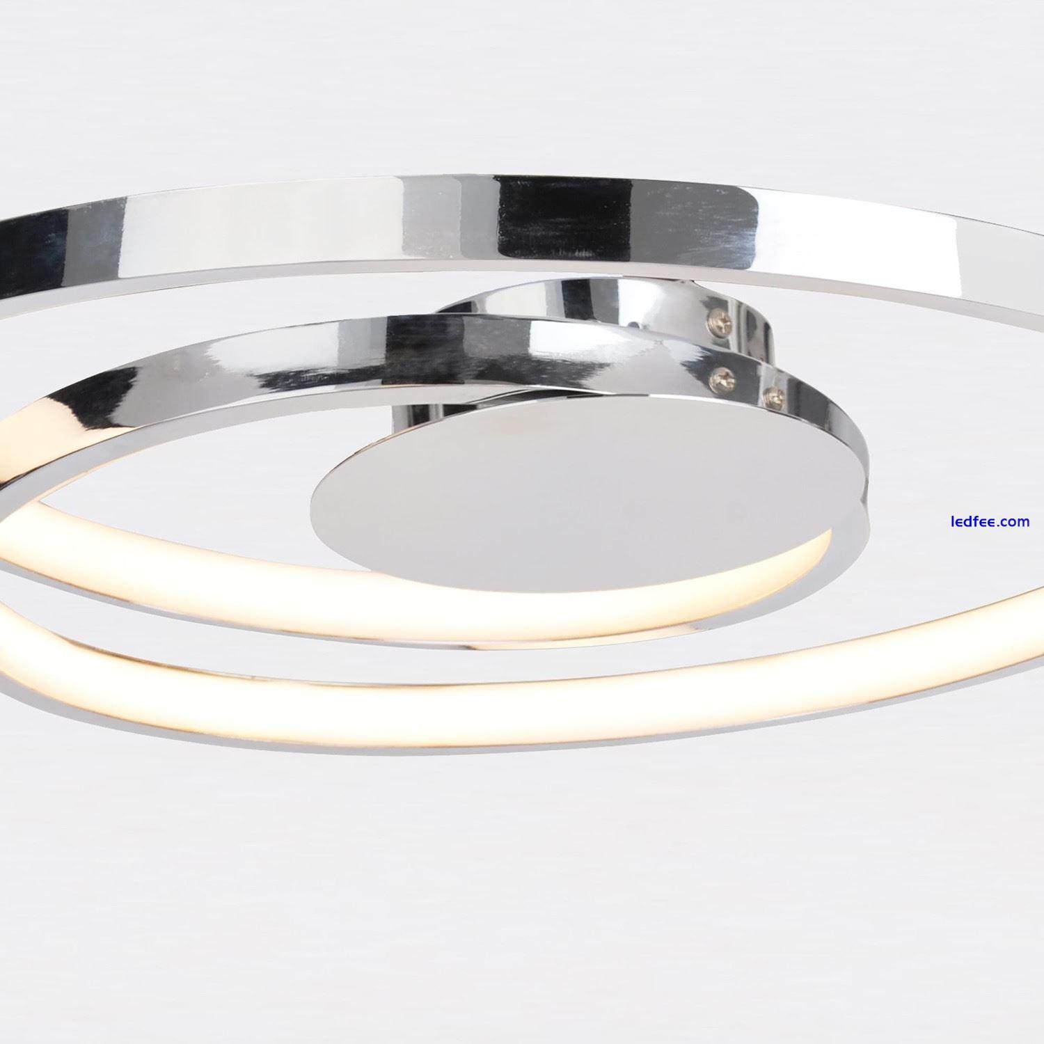 Modern LED Swirl Light Loop Flush Fitting LED Ceiling Lights Lighting 3 
