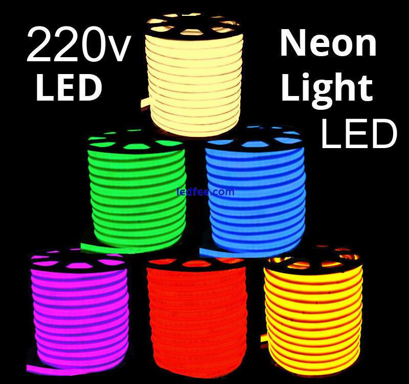 Flexible Neon 220v LED Light Glow EL Wire String Strip Rope Tube Decoration 0 