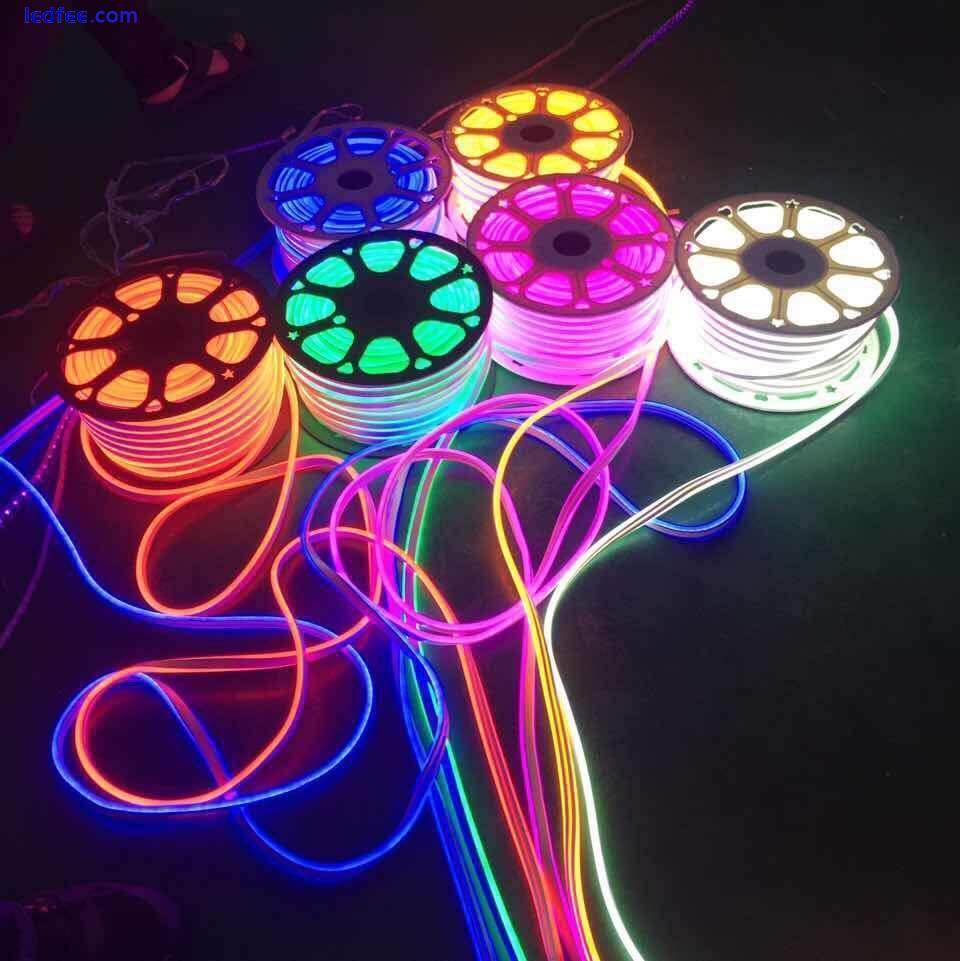 Flexible Neon 220v LED Light Glow EL Wire String Strip Rope Tube Decoration 3 