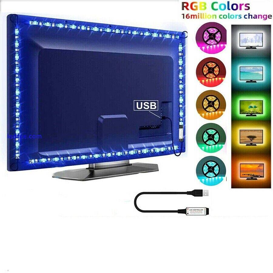 LED Strip Lights 5050 RGB Light Colour Changing Tape Cabinet TV USB Bluetooth UK 5 
