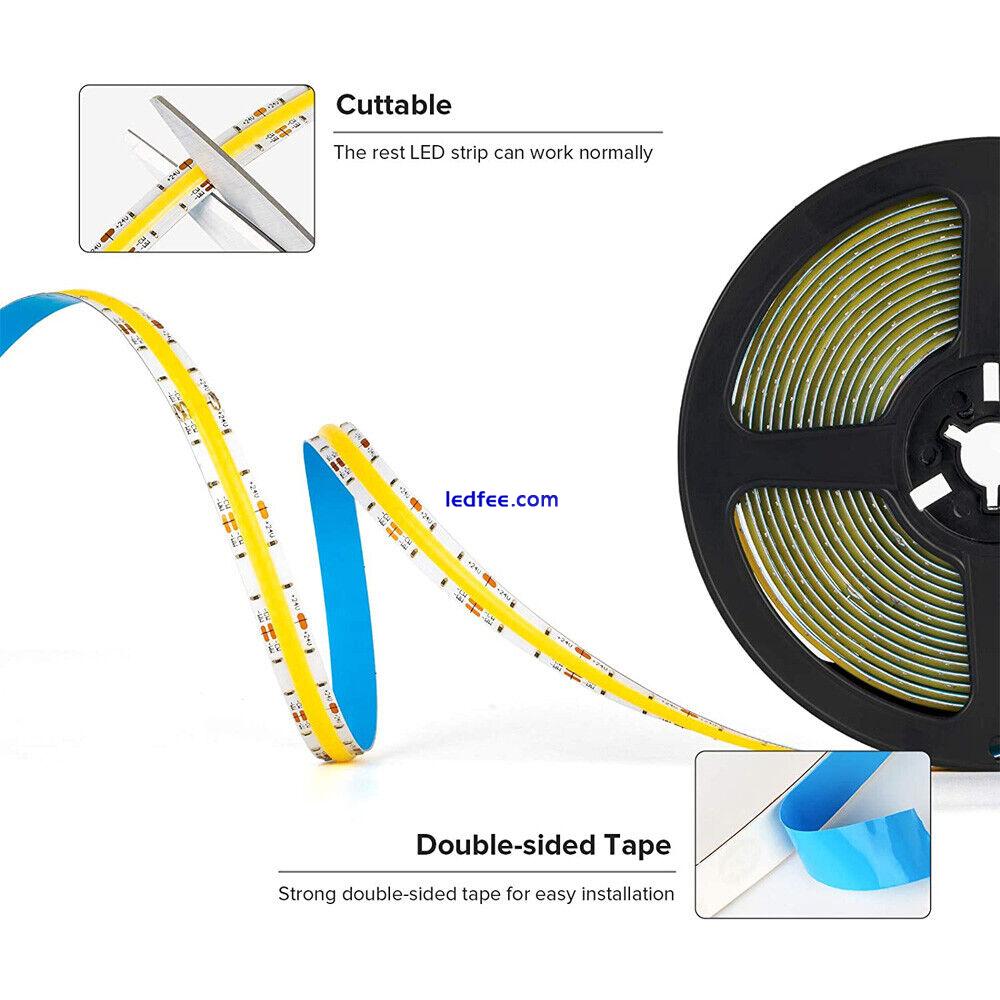 FOB CCT 608LED/m COB LED Strip light RA90 Flexible 12V 24V Dimmable double White 2 