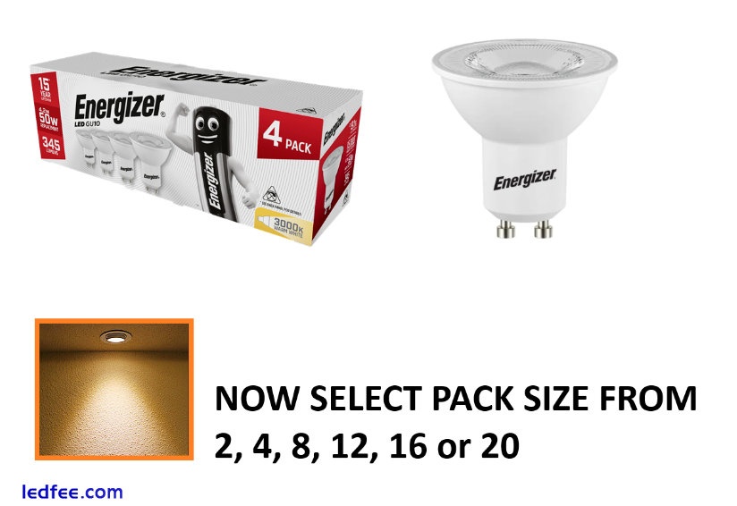 GU10 LED Bulb Spot light Lamps Warm Cool Day White Down Lights by ENERGIZER 2 