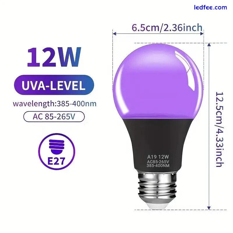 12W LED UV Ultraviolet Blacklight GLS Light Bulb ES E27 Screw, Disco, Party Lamp 1 