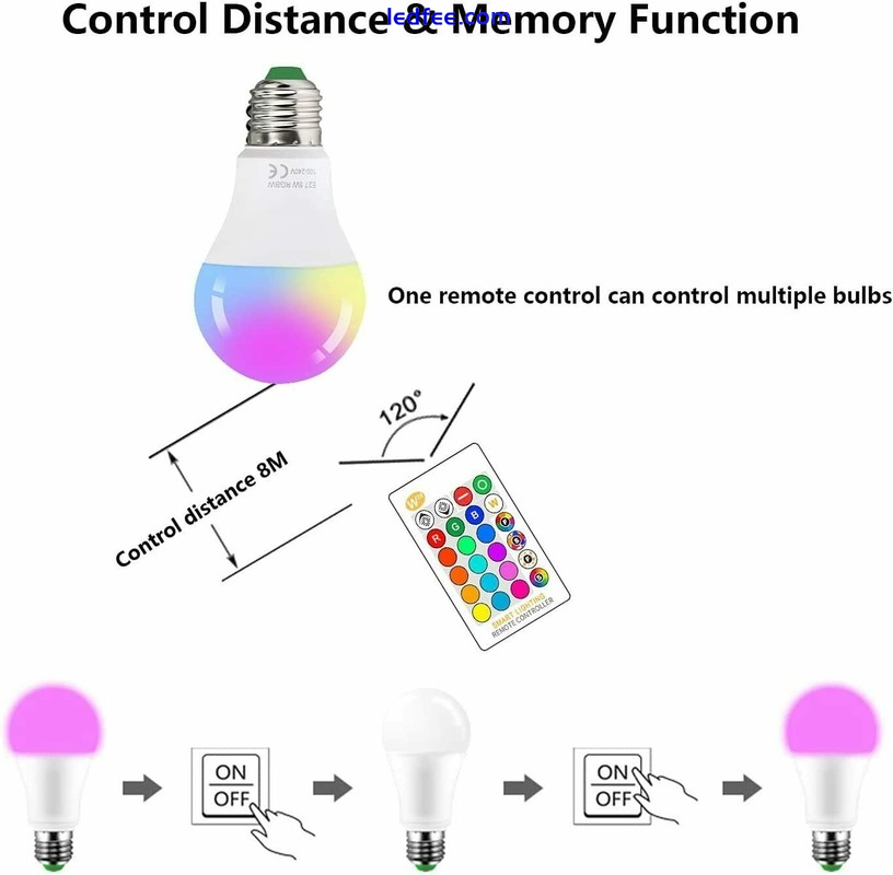 2PCS LED Light 16 Colour 10/18W RGB Bulb Rainbow Changing Remote Control E27 B22 3 