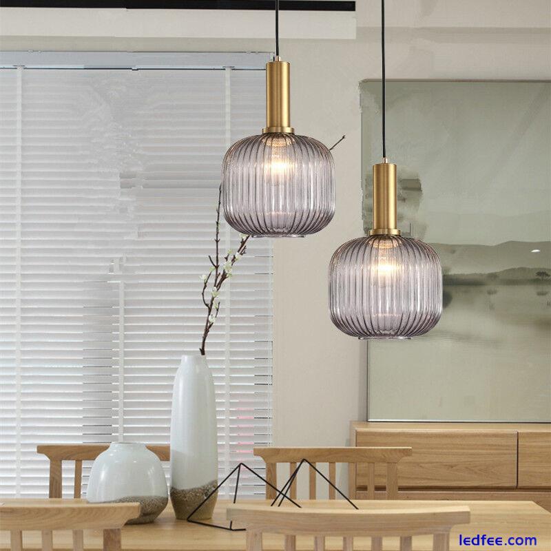 Glass Pendant Light Bar Lamp Kitchen LED Ceiling Light Room Chandelier Lighting 3 