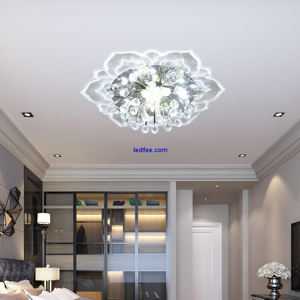 9W MODERN CRYSTAL LED CEILING LIGHT FIXTURE PENDANT LAMP LIGHTING CHANDELIER 4 