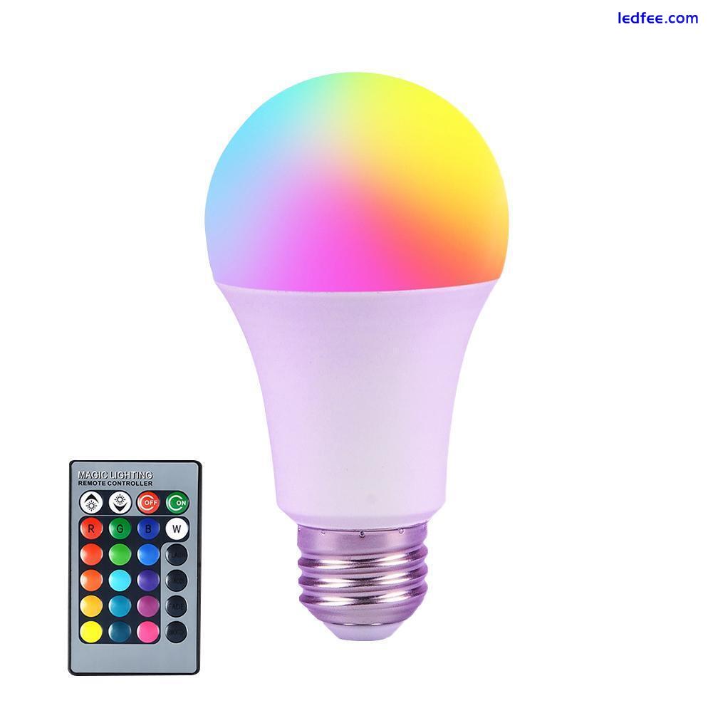 RGBW LED Light Bulb 16 Color Changing Dimmable E27 Lamp With Remote Control DIY 4 