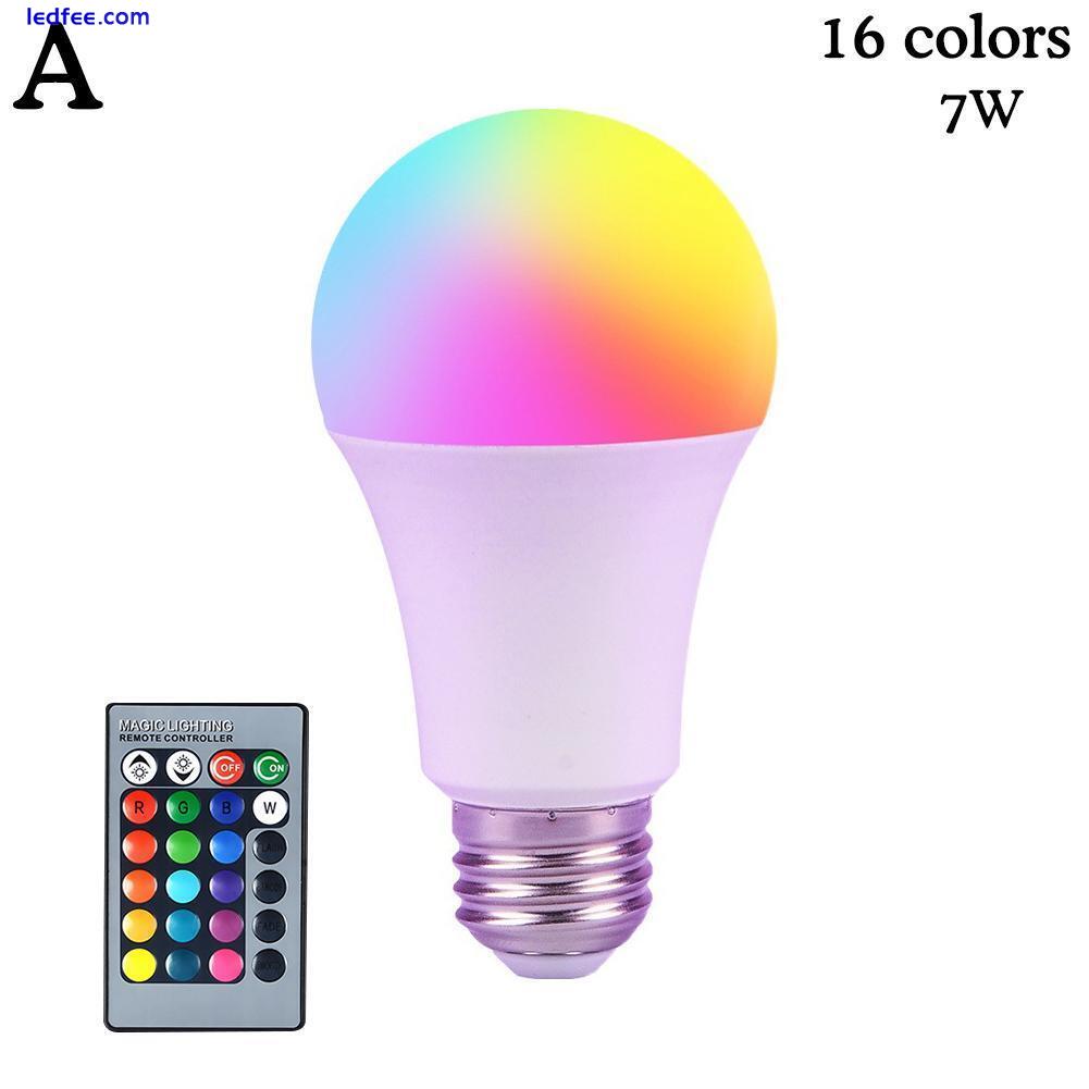 RGBW LED Light Bulb 16 Color Changing Dimmable E27 Lamp With Remote Control DIY 5 