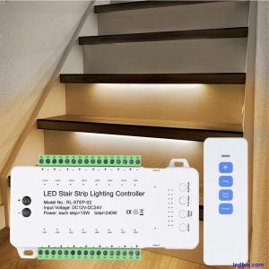 RF remote PIR Motion Sensor Stairway Light Strip DC12V LED Controller For Stairs