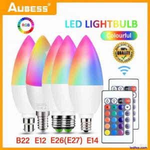 Smart LED Light Bulb E12/E14/E26/E27/B22 Candle RGB Dimmable With Remote Control