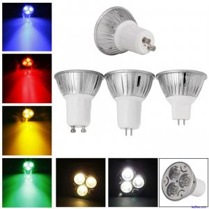GU10 E14 MR16 B22 Dimmable LED Spotlight Bulb E27 B15 3W 220V 12V Silver Lamp
