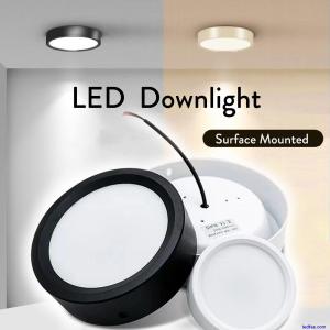 Surface Mounted LED Ceiling Downlight Fixture 9W 12W 15W 18W White Black Lamp BC