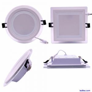 Hot 6W 9W 12W 18W LED Glass Recessed Ceiling Panel Light Downlight Square Round