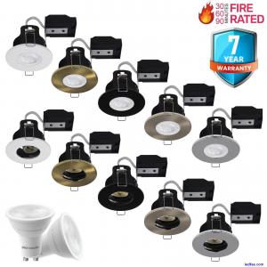 Fire Rated Recessed LED Downlight GU10 Spotlight Downlighters Ceiling Spot Light