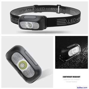 Super Bright Waterproof Head Torch Headlight LED USB Rechargeable Headlamp Mini