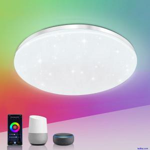 Smart LED Ceiling Light Colour Changer App Voice Control Alexa WiFi RGB Dimmable