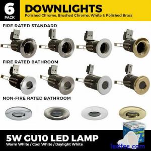 1 or 6 x Bathroom IP65 Downlights/Fire rated/LED GU10 Recessed Ceiling Spotlight