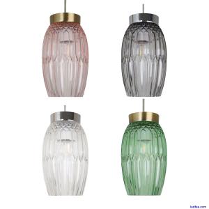 Modern Textured Glass Pendant Shades Easy Fit Ceiling Lampshades