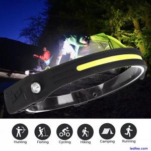 Waterproof COB Headlamp Night Flashlight LED Motion Sensor Head Torch Headlight