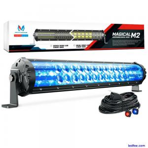 M2 22" 108W Aerodynamic LED Light Bar Dual Row IceBlue OffRoad Driving Lamp+Wire