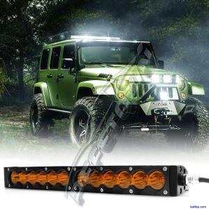 13Inch LED Work Light Bar Spot Offroad Boat SUV 4WD Truck Fog Driving Lamp Amber