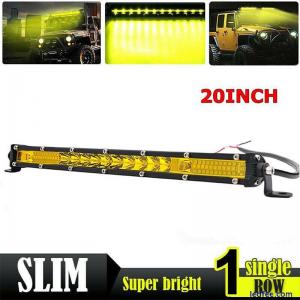 Yellow Ultra Slim 20&apos;&apos; 200w Single Row LED Work Light Bar Offroad Truck Amber_$6