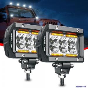 MICTUNING Pair 4" Inch Spot Led Pods 18W Driving Fog Driving Light Bar Work Lamp